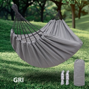 Hamac de exterior rezistent din poliester, 200 x 80 cm – cu frânghii incluse, TMMY499488 - Img 3