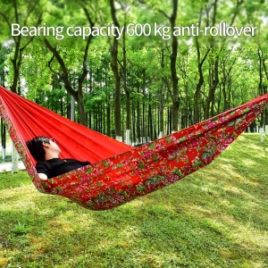 Hamac floral respirabil, 270 x 140 cm – model tradițional, ideal pentru grădină și camping, TMKJ139740 - Img 6