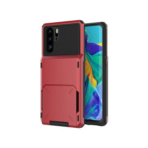 Husa Huawei P Smart 2019 Book Type Card Holder, rosu, HWPS2019-004