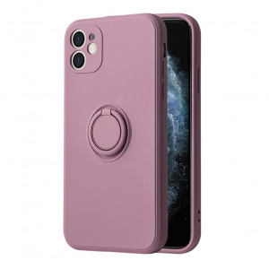 Husa pentru SAMSUNG GALAXY S21 ULTRA, Vennus Silicone cu inel, mov