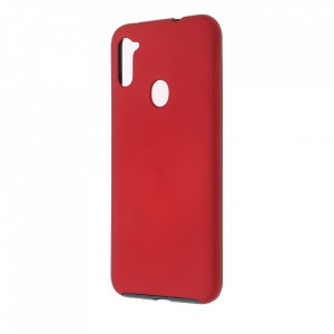 Husa Samsung Galaxy A11 - 360 Fully cu Spate din Policarbonat si Folie din Silicon - Rosu - Img 3