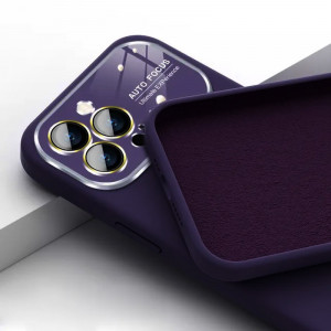 Husa Soft Silicone Lens pentru Iphone 15 Plus purple
