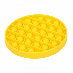 Jucarie Senzoriala Interactiva, Pop It, Bubble, Rotund, Galben, POP-IT YELLOW