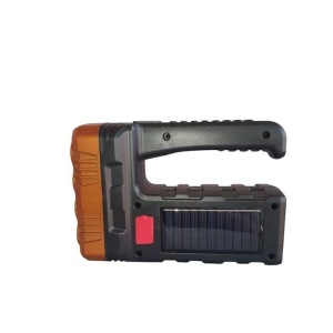 Lanterna cu 8 LED-uri frontal si 3 LED-uri lateral, Incarcare solara si USB Negru-Orange, AD8383 - Img 3