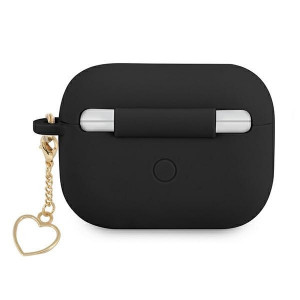 Original Case GUESS - AirPods Pro Cover Silicone Charm Heart Collection GUAPLSCHSK black