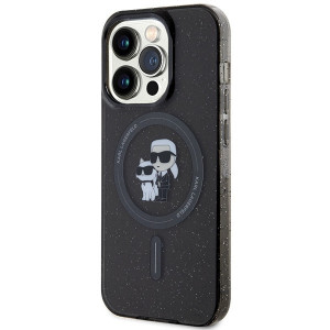 Original Pouch KARL LAGERFELD hardcase Karl&Choupette Glitter MagSafe KLHMP15LHGKCNOK for Iphone 15 Pro black