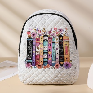 Rucsac damă Bogdana cu model flori și cărti – Stil casual și adorabil, TMYU747919