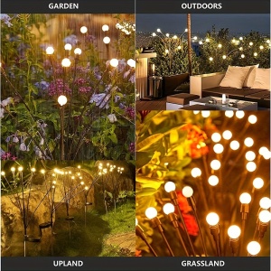Set complet de 10 lămpi solare LED pentru exterior, cu autonomie de până la 8 ore și design modern.