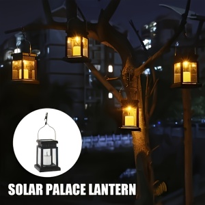 Set 2 Lămpi Solare cu LED – Model Lanternă cu Efect de Lumânare, TMJD813837 - Img 7