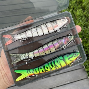 Set 3 naluci multicolore pentru pescuit, cu carlige, 14 cm, TMUH2165964