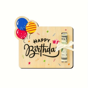 Set 4 Clipuri din lemn pentru bani – Mesaje „Happy Birthday”, TMXY401938 - Img 5