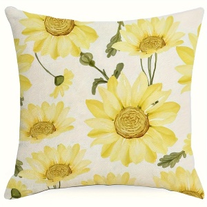 Set 4 huse pentru perne, model vara, cu fermoar, 45x45 cm, PMLN74926 - Img 3