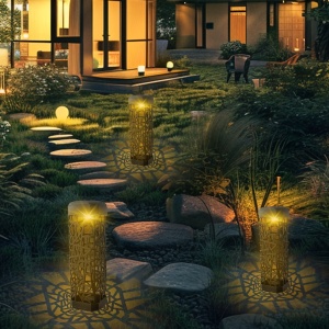 Set 4 lămpi solare LED design retro – Proiecție decorativă pentru grădină, TMHG652070 - Img 7