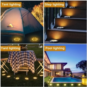 Set lămpi solare LED pentru sol cu carcasă metalică – iluminat elegant pentru alei și grădini, TMAM15652 - Img 7