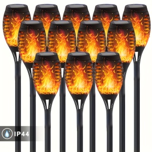 Set lămpi solare LED tip torță cu efect de flacără – Iluminat ambiental pentru grădină, TMVE476241 - Img 3