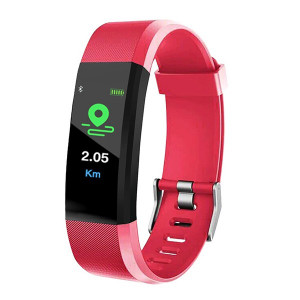 Smart Wristband 115 Plus Fitness Tracker - Rosu