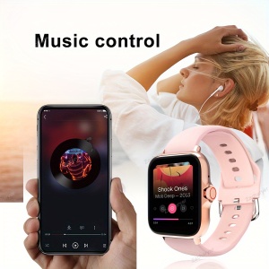 Smartwatch pentru telefoane Android/iPhone, cu mod sport, apeluri wireless, notificari de mesaje, potrivit pentru barbati si femei, autonomie lunga a bateriei, PMKJ270881-ROZ - Img 3