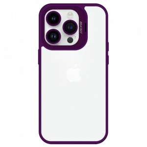 Tel Protect Kickstand case + camera glass (lens) for Iphone 14 Pro Max burgundy