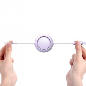 Baseus Cablu Bright Mirror 3 in 1 - USB to Micro USB, Lightning, Tip C - 66W 1,2 metri (CAMLC-MJ05) purple - Img 2