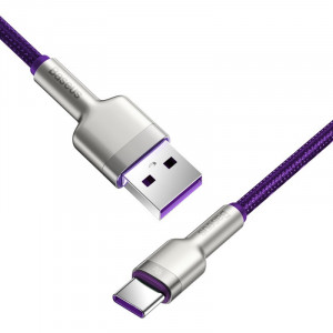 Baseus Cablu Cafule Metal - USB to Tip C - PD 40W 5A 1 metre (CATJK-A05) purple
