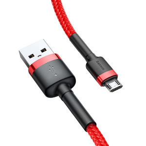 Baseus Cablu Cafule - USB to Micro USB - 2,4A 1 metru (CAMKLF-B09) red - Img 2