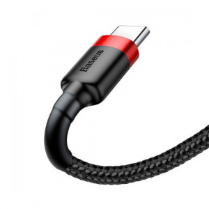 Baseus Cablu Cafule - USB to Tip C - 2A 3 metru (CATKLF-U91) Negru and red - Img 2