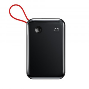 Baterie Externa Baseus 10000mAh Mini S - USB + Tip C - 3A 15W cu cablu Lightning (PPXF-E01) negru, AKUM671