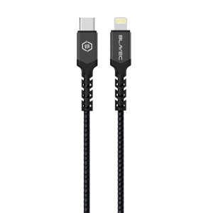 Blavec Cable Raptor braided - Type C to Lightning - PD 20W 2,4A 0,25 metres (CRA-CL24BG025) black-grey, MGKABAV1662