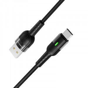 Borofone Cablu BU17 Starlight power-off - USB to Tip C - 3A 1,2 metri Negru - Img 2