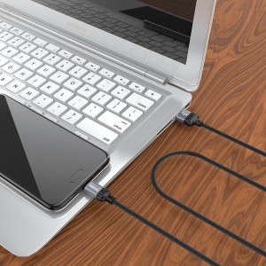 Cablu USB Type C Borofone BX28 Dignity - 2,4A, 1 metru, gri - Img 2