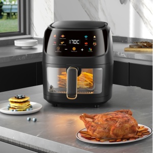 Friteuza cu aer cald de capacitate mare, cu ecran tactil colorat, 6 L, 1400 W, PMGQ10168 - Img 4