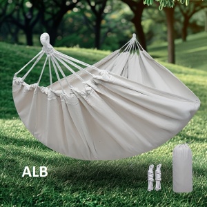 Hamac de exterior rezistent din poliester, 200 x 80 cm – cu frânghii incluse, TMMY499488 - Img 4