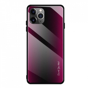 Husa iPhone 11 PRO - Husa Pro Shield Sticla Rosu cu Efect Gradient