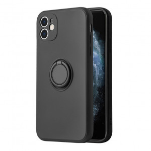 Husa pentru SAMSUNG GALAXY S21 , Vennus Silicone cu inel, negru
