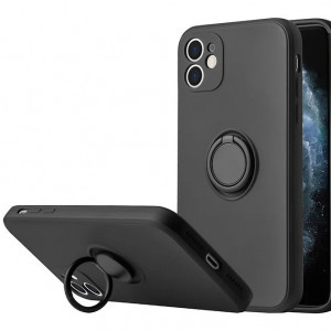 Husa pentru Xiaomi MI 11 ULTRA, Vennus Silicone cu inel, negru - Img 3