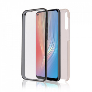 Husa Samsung Galaxy A10 - 360 Fully cu Spate din Policarbonat si Folie din Silicon - Crem