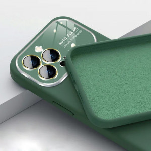 Husa Soft Silicone Lens pentru Iphone 15 Pro Max green