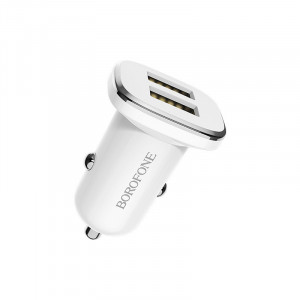 Incarcator auto Borofone BZ12 Lasting Power - 2XUSB - 2.4A, Alb, ŁAD001439