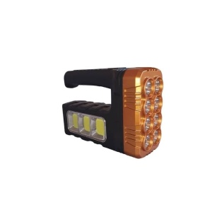 Lanterna cu 8 LED-uri frontal si 3 LED-uri lateral, Incarcare solara si USB Negru-Orange, AD8383 - Img 4