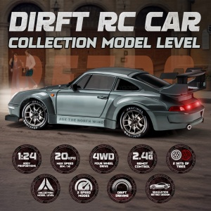 Mașinuță cu telecomandă – Drift 1:24, 4WD, 2.4GHz, complet echipată, TMVE384625 - Img 4