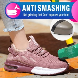 Pantofi de siguranță damă cu vârf din oțel – model fashion, roz, TMWH71080 - Img 5