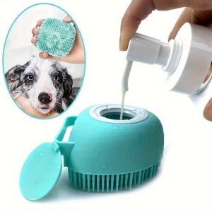 Perie din silicon, cu dozator de sampon, pentru animalele de companie, PMHM98692