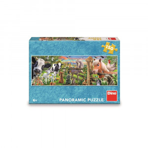 Puzzle panoramic Animale ferma, 150 piese - DINO TOYS - Img 2