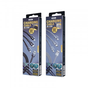 REMAX Cablu Jany RC-124th 3 in 1 - USB to Tip C, Lightning, Micro USB - 3,1A 1,2 metri Argintiu - Img 2