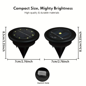 Set 12 lămpi solare LED pentru sol – iluminat decorativ și funcțional pentru grădină, TMHP472366 - Img 2