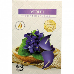 Set de 6 lumanari parfumate, Violete, PM636563