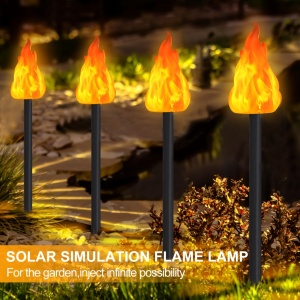 Set lămpi solare LED tip flacără – Iluminat ambiental cu efect de foc real, TMLP387083 - Img 6