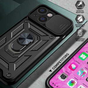 Slide Camera Armor Case for Samsung Galaxy A34 5G Black