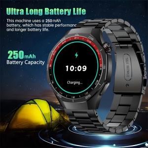Smartwatch Sport cu ecran tactil, bratara metalica + silicon, TMRU7157377 - Img 6