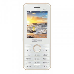 Telefon mobil Maxcom MM 136 dual SIM, alb-auriu, TEL225